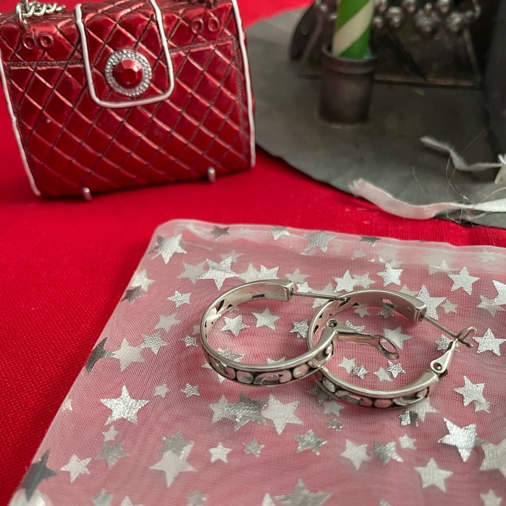 Brighton Open Scroll Silver Hoop Earrings